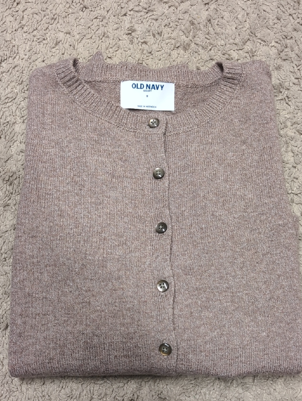 NWT Old Navy Button Down Soft Cardigan Tan/Brown Sz Small - Picture 3 of 8